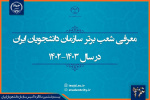 سازمان دانشجویان استان قم،  شعب برتر کشور در سال تحصیلی ۱۴۰۳-۱۴۰۲